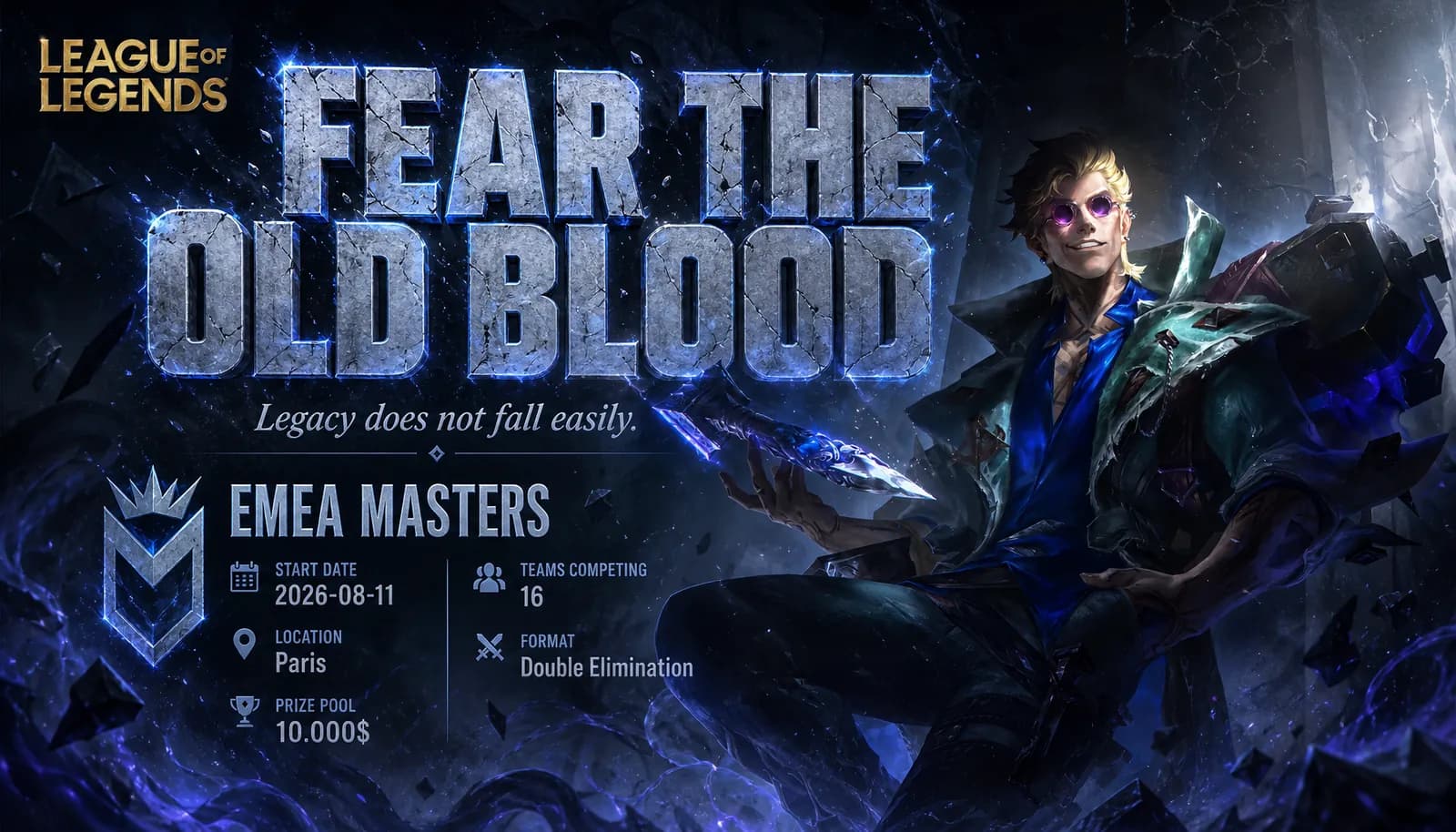 Annonce — affiche pour EMEA Masters 2026 : « Fear the old blood »