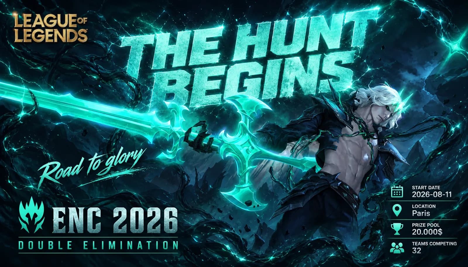 Annonce — affiche pour ENC 2026 : « The hunt begins: road to glory »